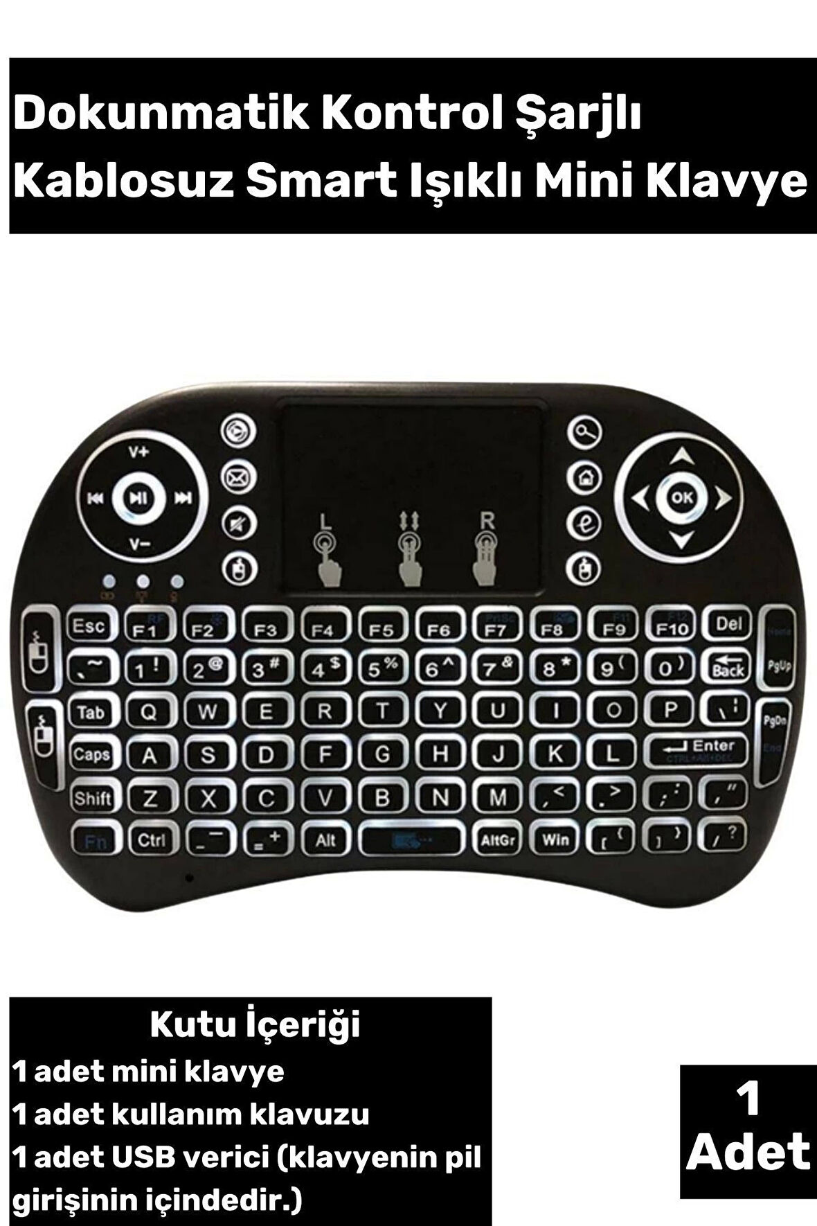 Kablosuz Mini Klavye Mouse Tablet Ps3 Kullanım