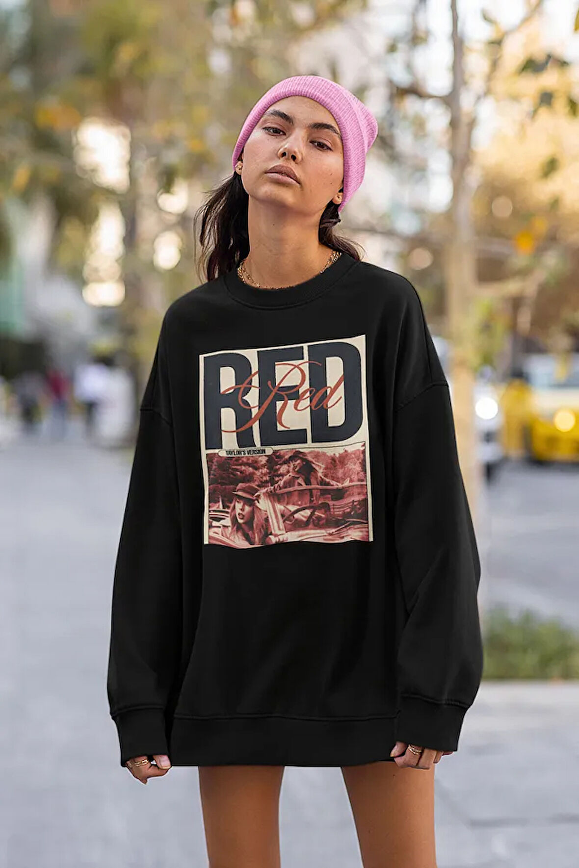 Taylor Swift Red Baskılı Unisex Oversize Sweatshirt