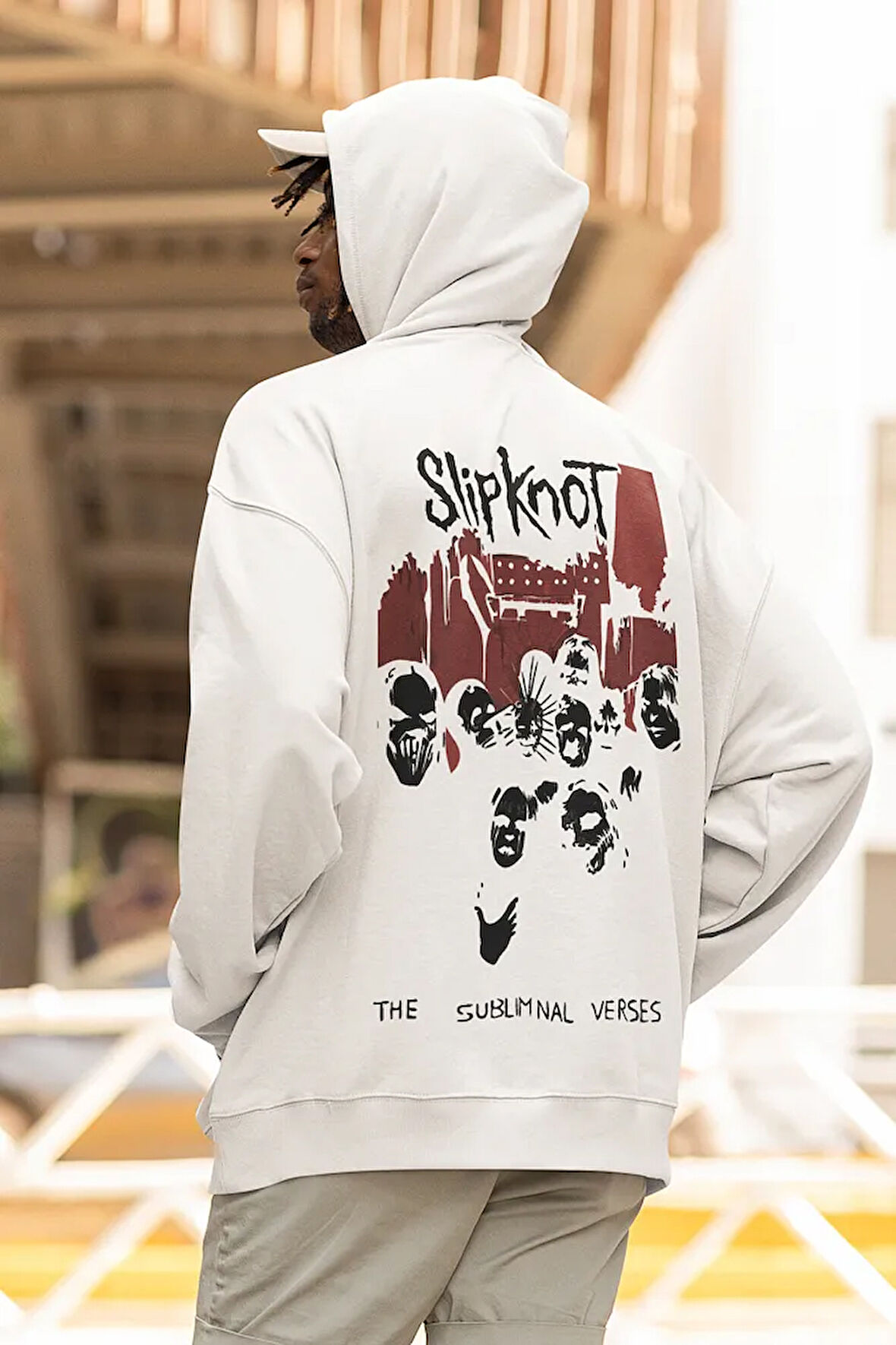 Slipknot The Subliminal Verses Yazılı Unisex Oversize Rock Metal Grubu Hoodie