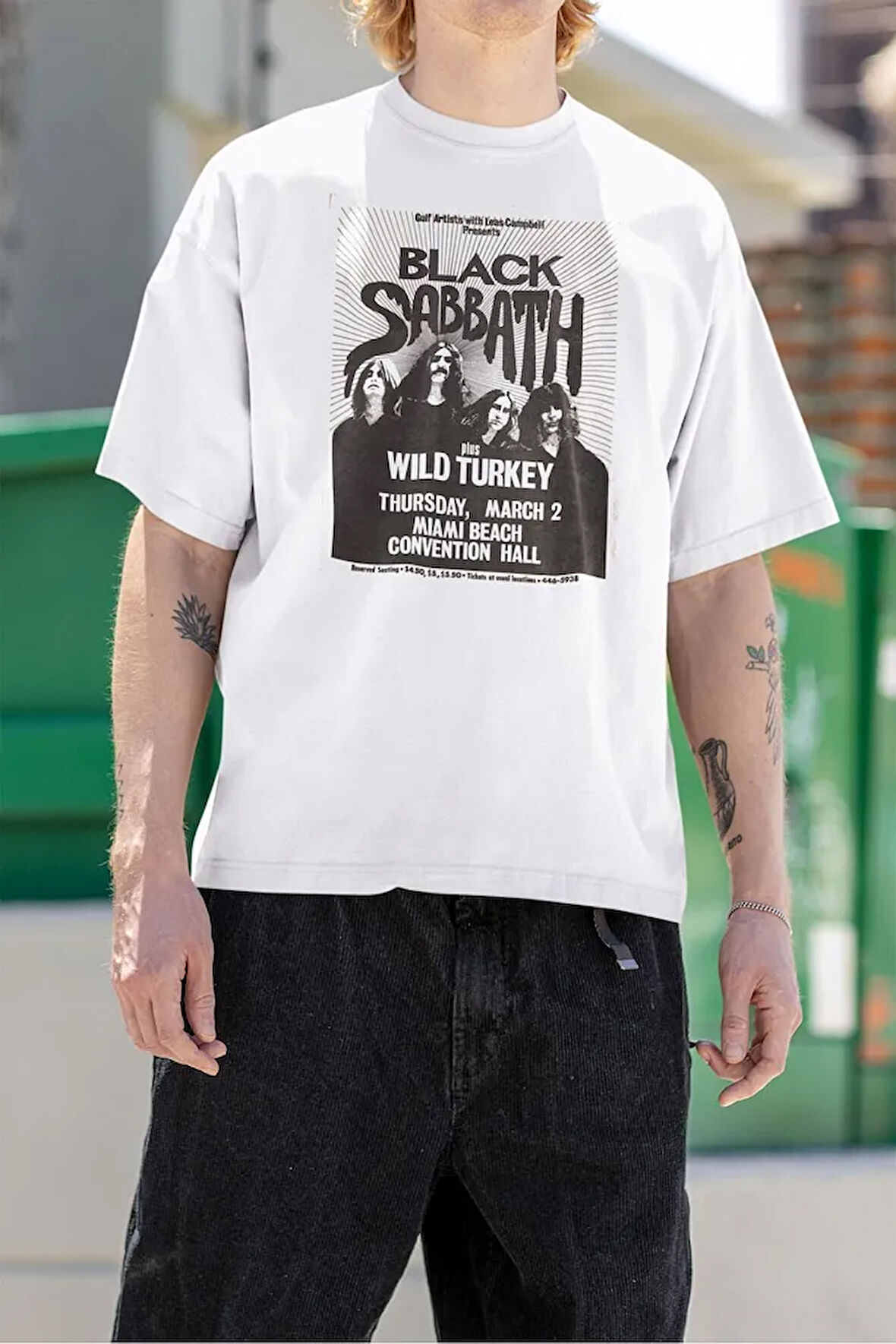 Black Sabbath Wild Turkey Unisex Tişört, Oversize Rock Metal Müzik Grubu Tişört