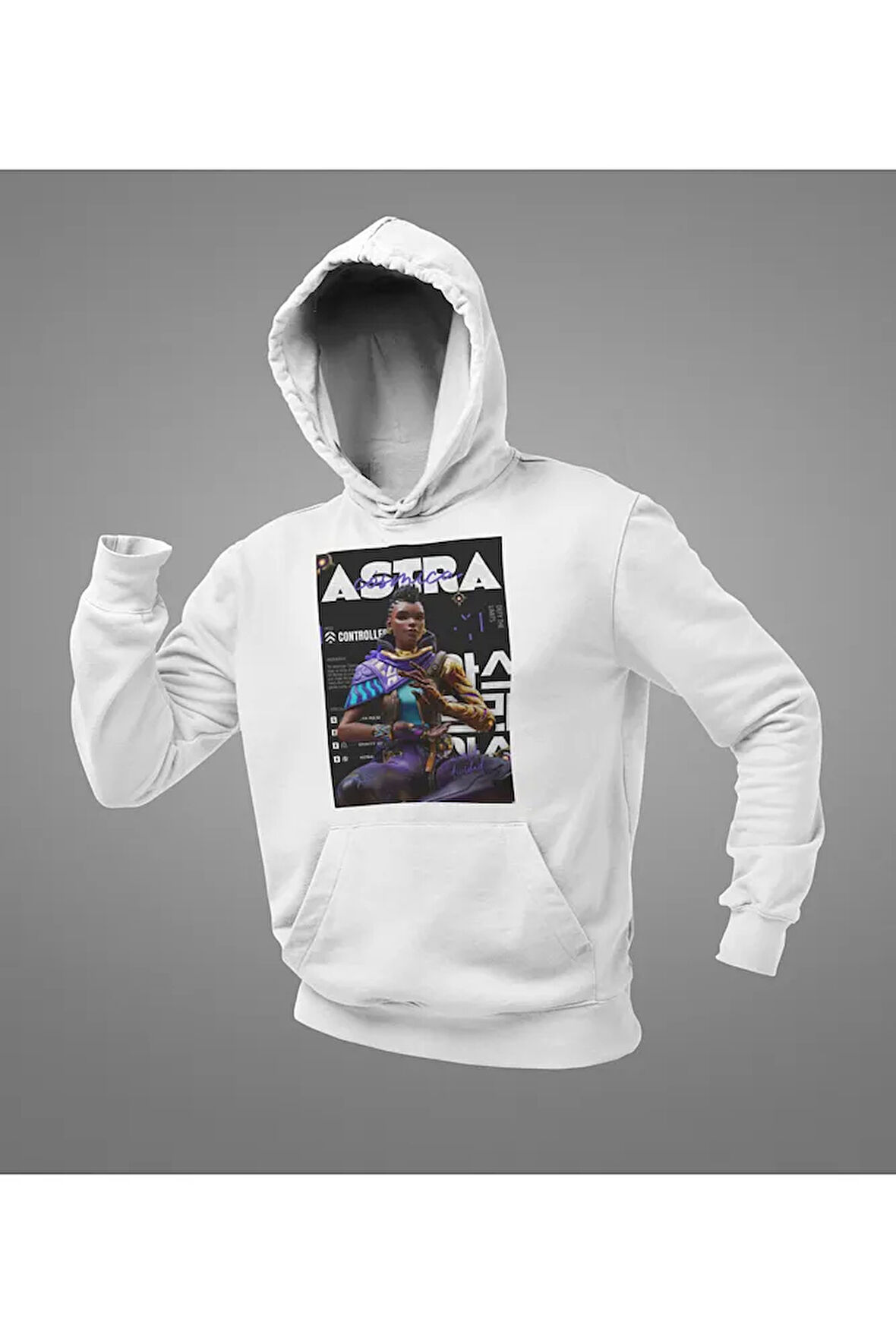 Astra Controller Baskılı Unisex Oversize Vaalorant Hoodie