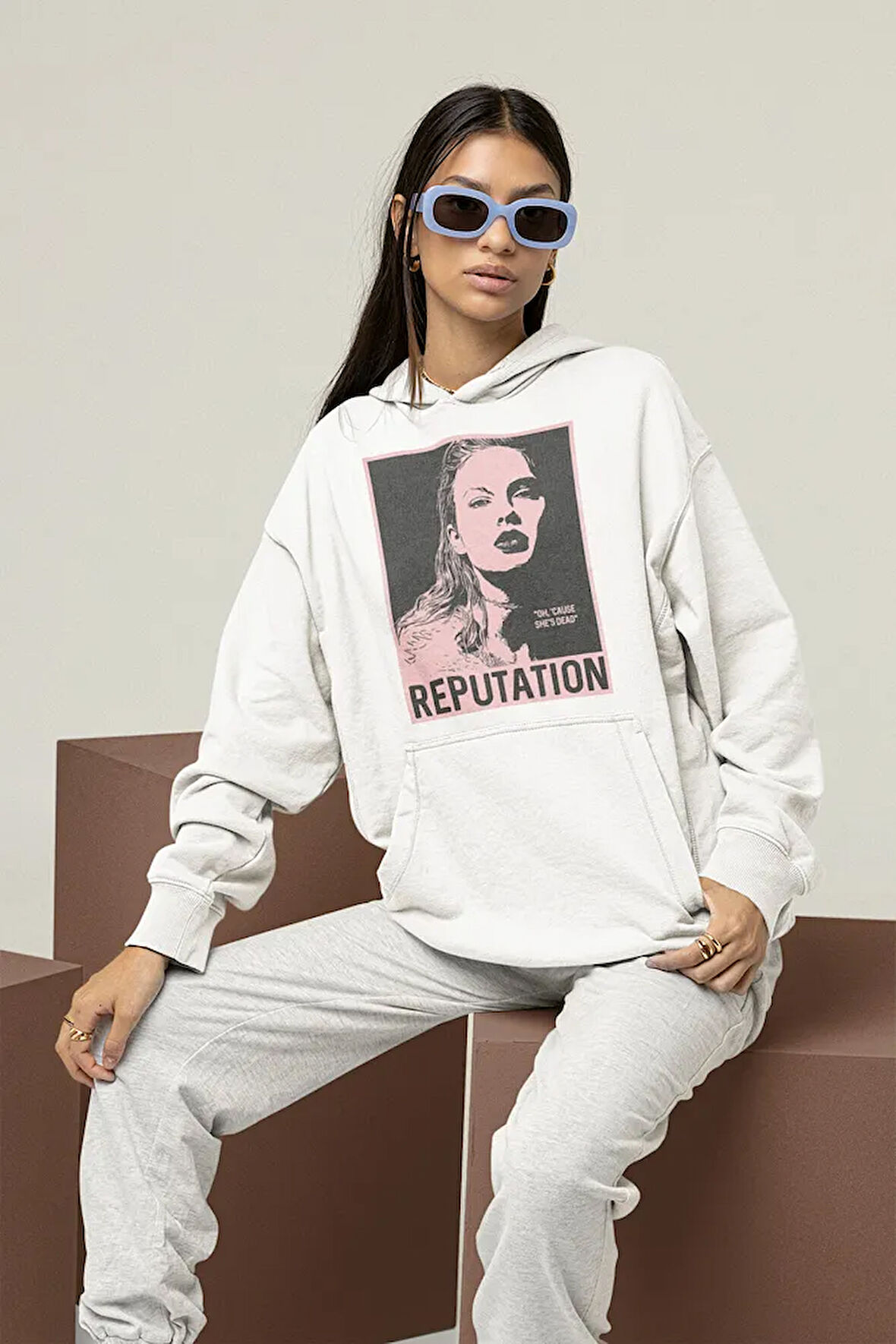 Oh Cause She Is Dead Yazılı Unisex Oversize Taylor Swift Hoodie