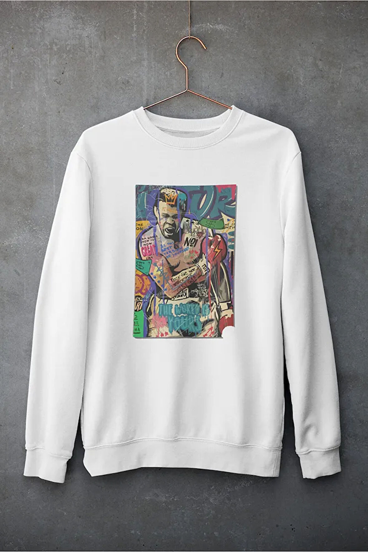 Muhammed Ali Clay Vintage Baskılı Unisex Oversize Tasarım Efsane Boksör Sweatshirt