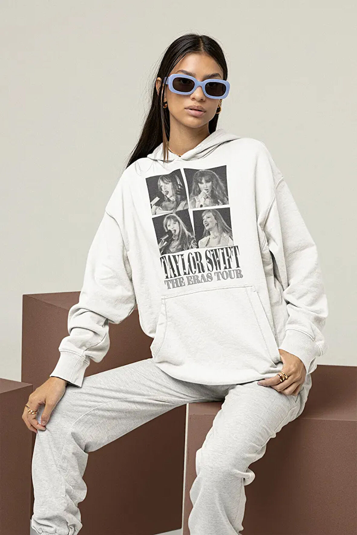 Unisex Taylor Swift The Eras Tour Baskılı Oversize Hoodie