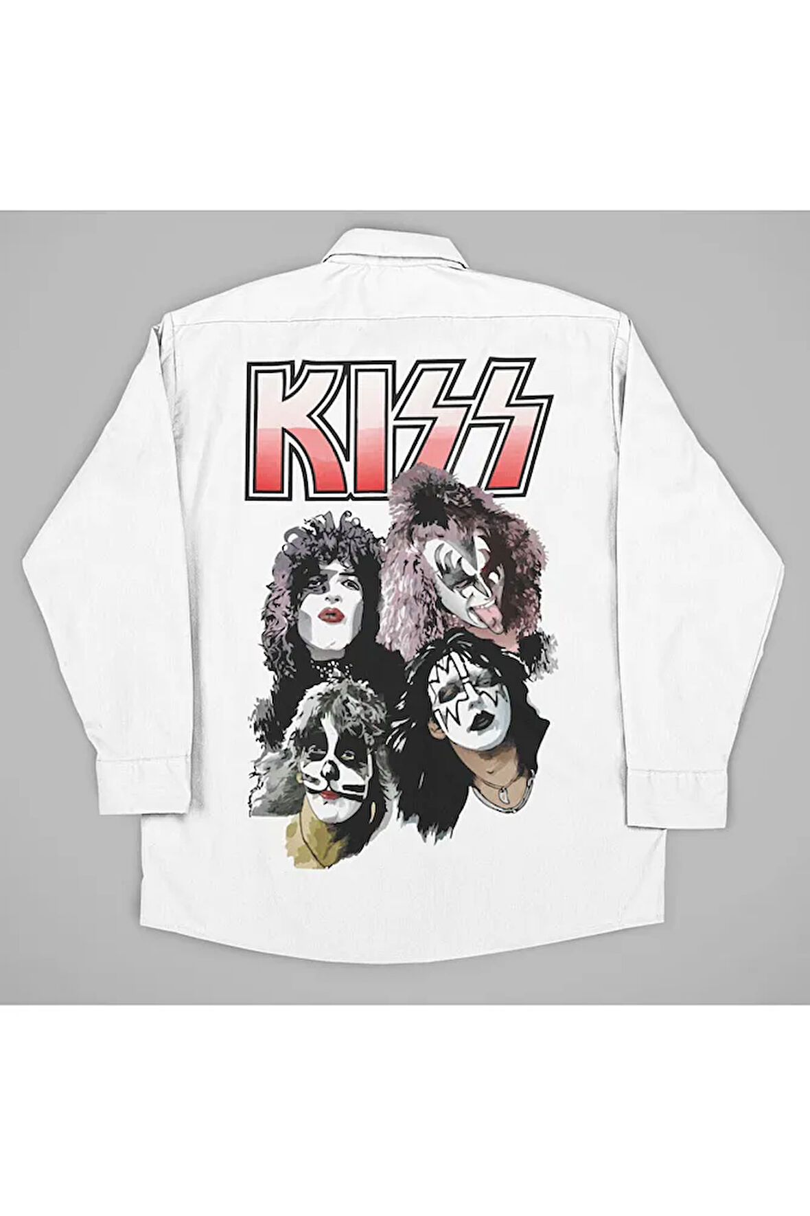 Kiss Müzik Grubu Baskılı Unisex Gömlek
