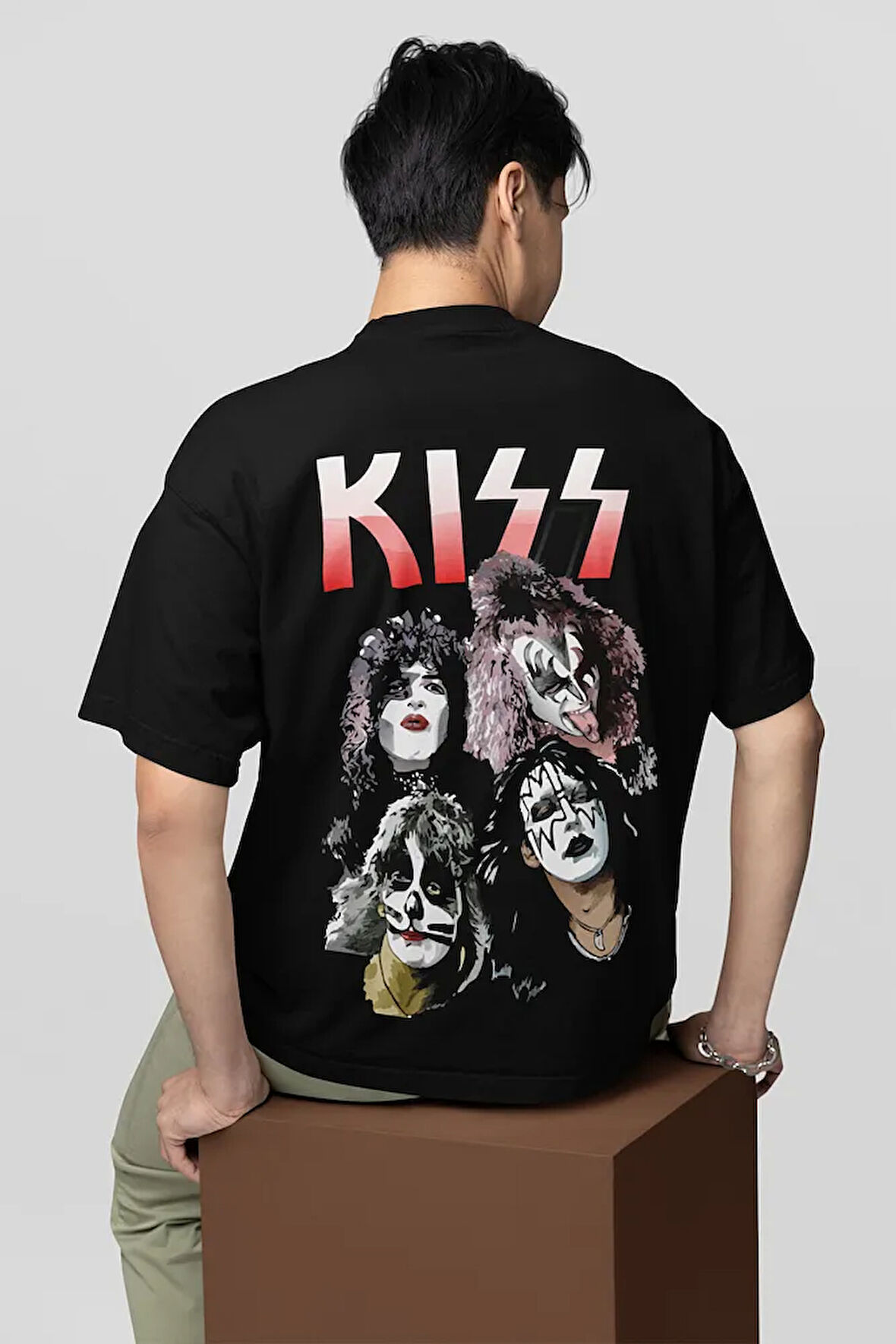 Kiss Rock Metal Baskılı Unisex Oversize Müzik Grubu Tişört