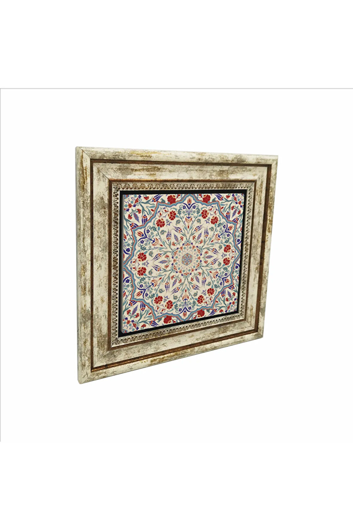 Osmanlı Çini Deseni Baskılı Taş Tablo 25X25