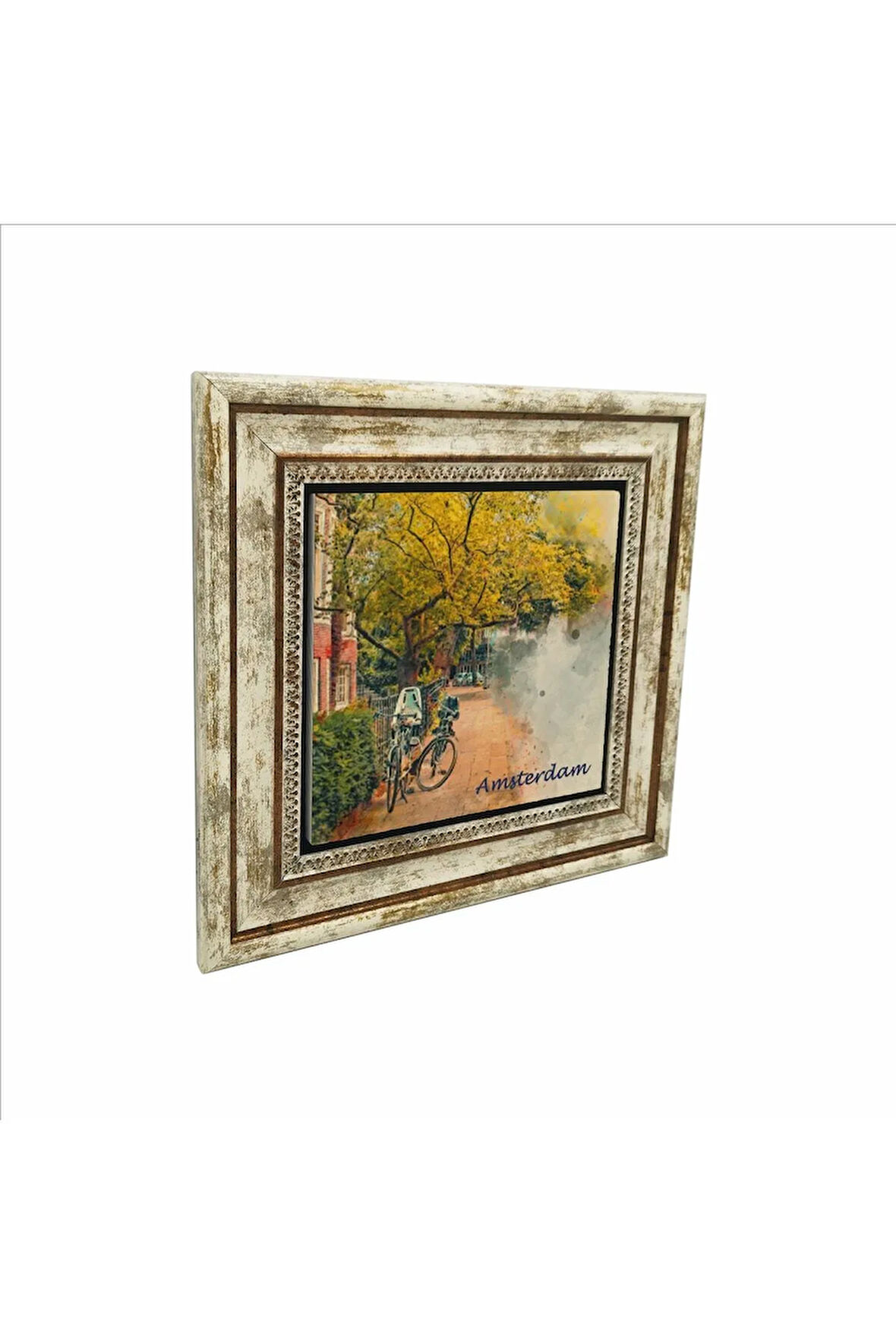 Amsterdam Görseli Baskılı Taş Tablo 25X25
