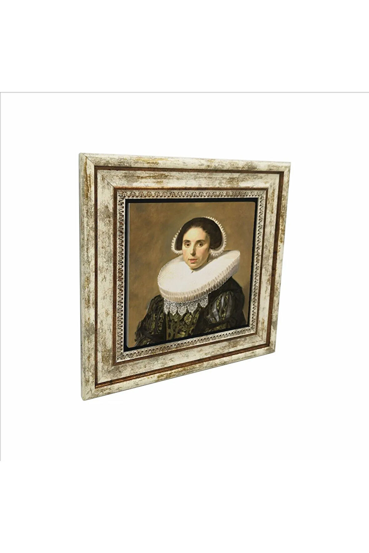 Bir Kadın Portresi (Frans Hals, 1630) Baskılı Taş Tablo 25X25