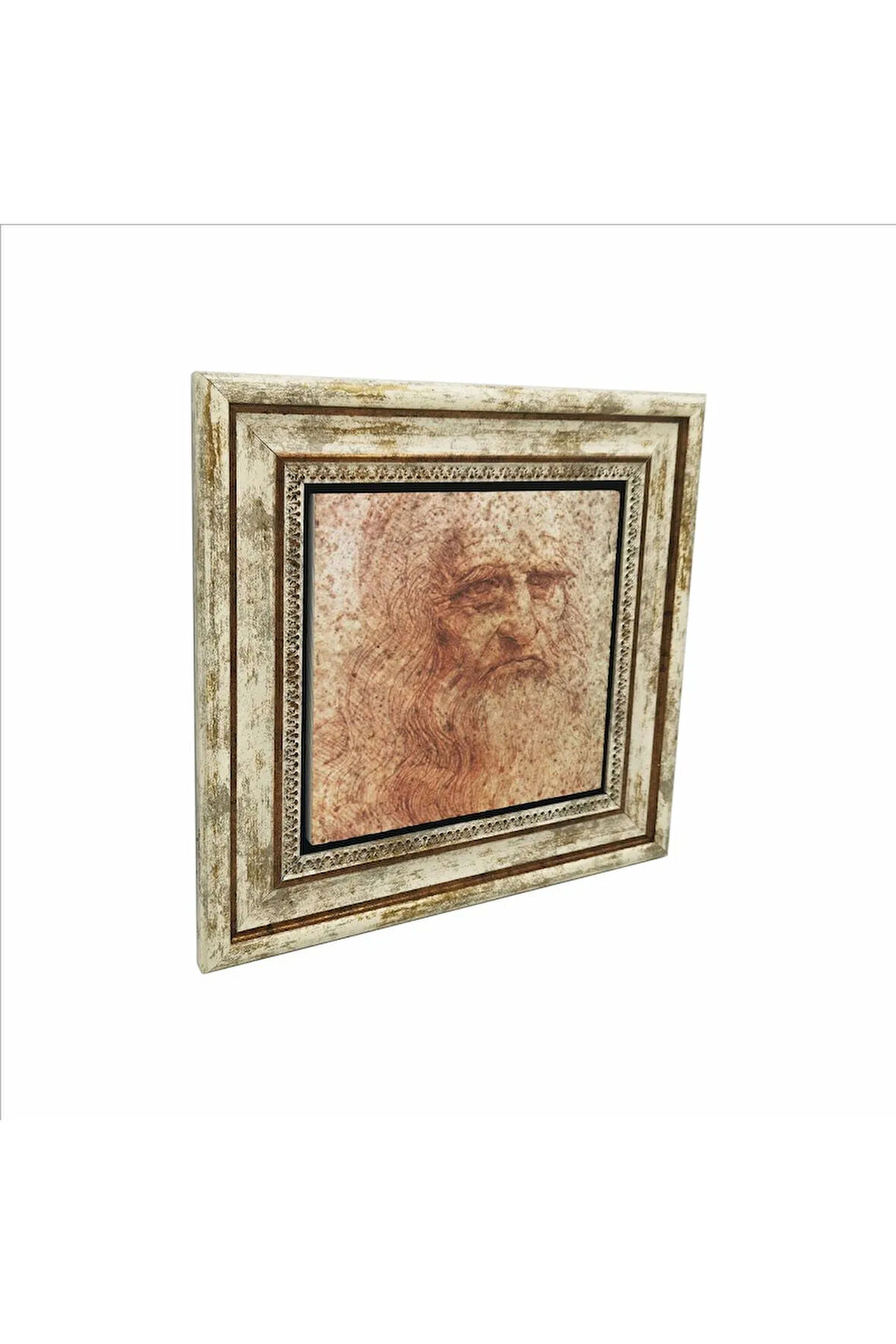 Otoportre (Leonardo Da Vinci, 1512) Baskılı Taş Tablo 25X25