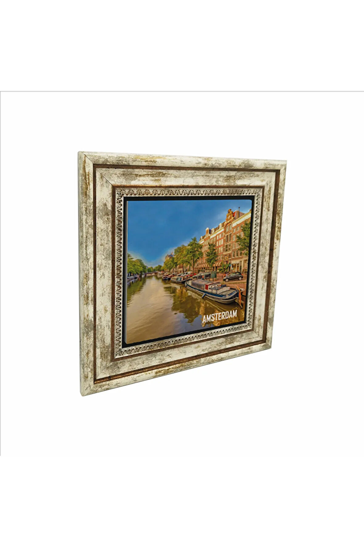 Amsterdam Görseli Baskılı Taş Tablo 25X25