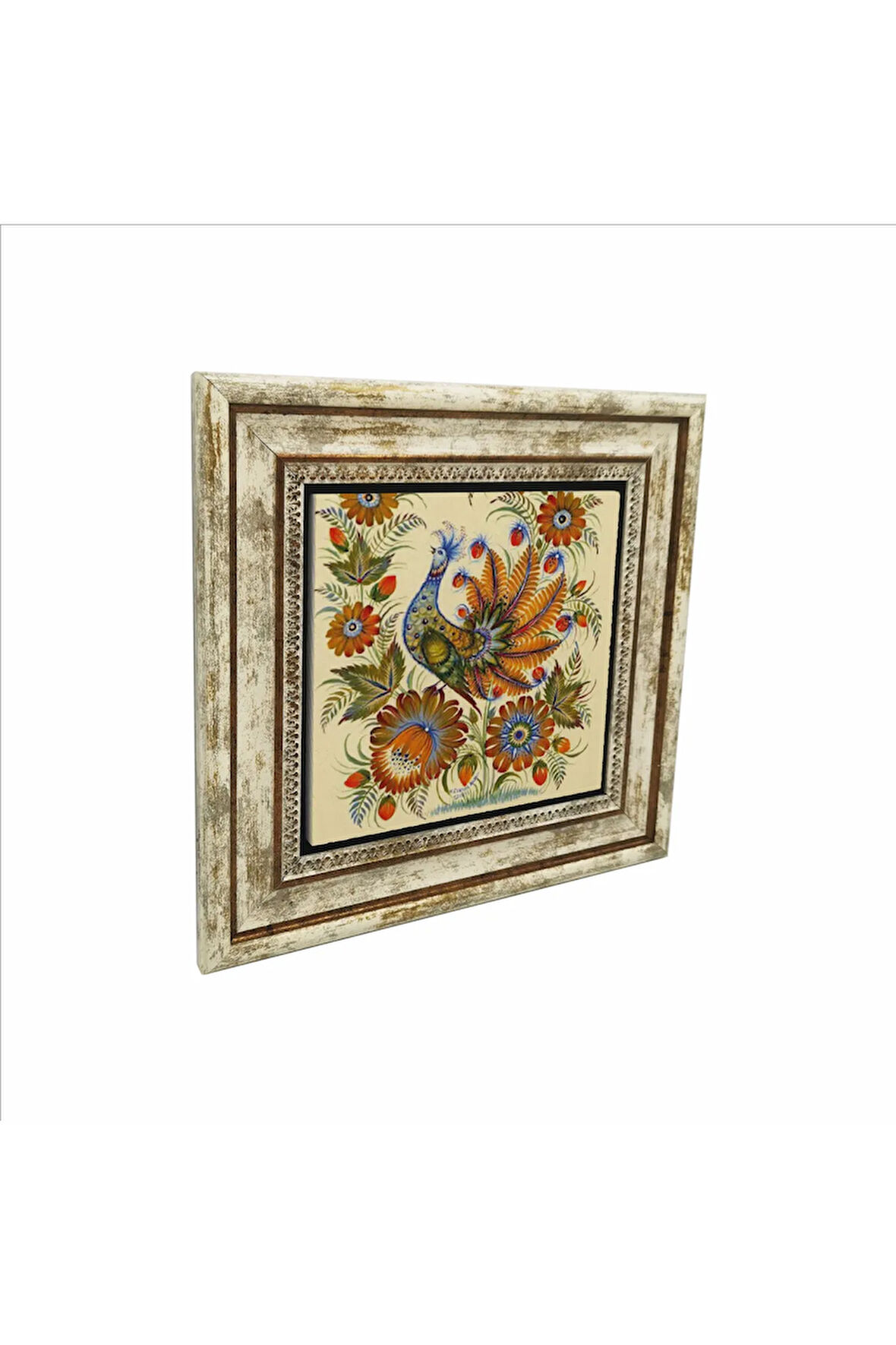 Tavus Kuşu Baskılı Taş Tablo 25X25