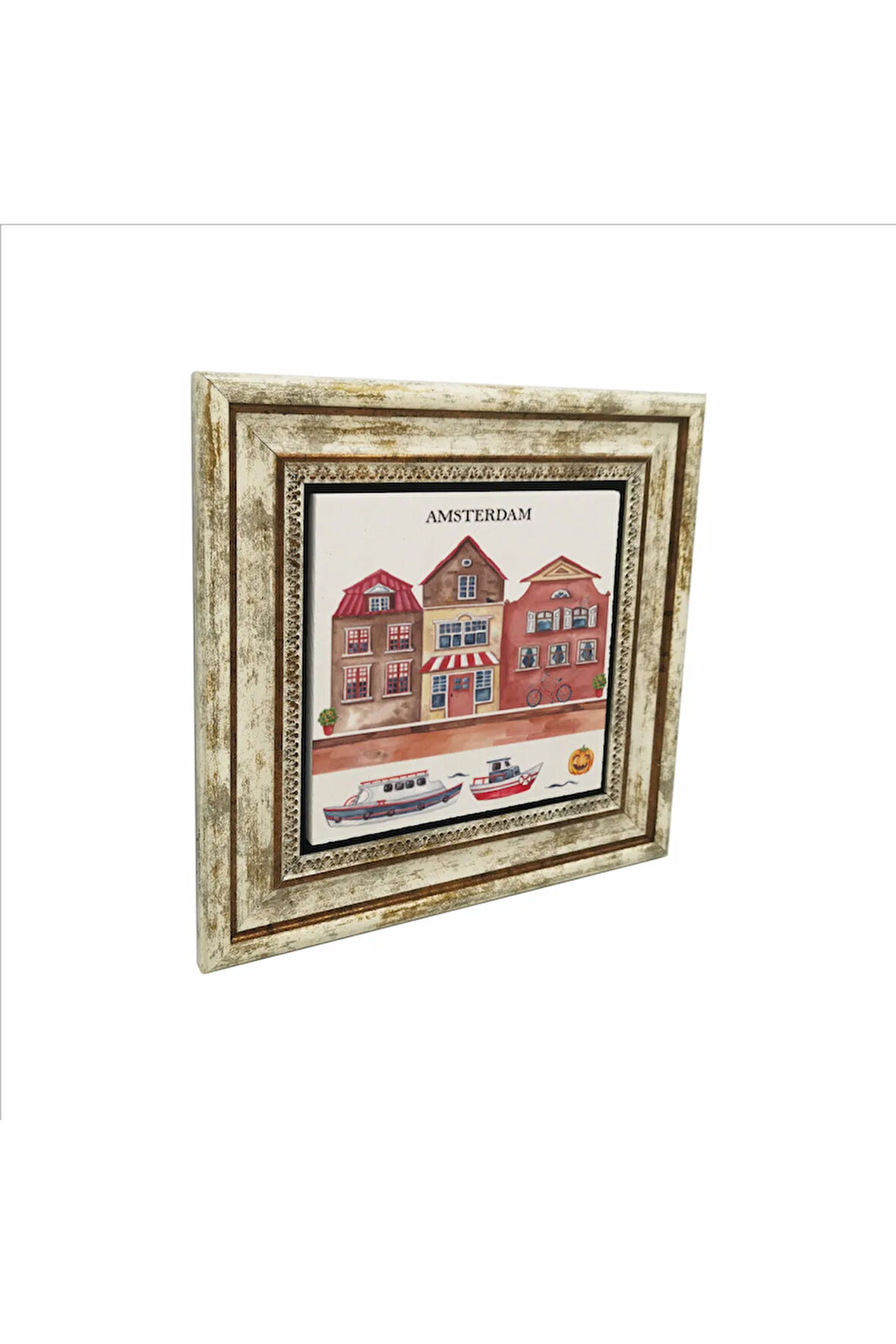 Amsterdam Görseli Baskılı Taş Tablo 25X25