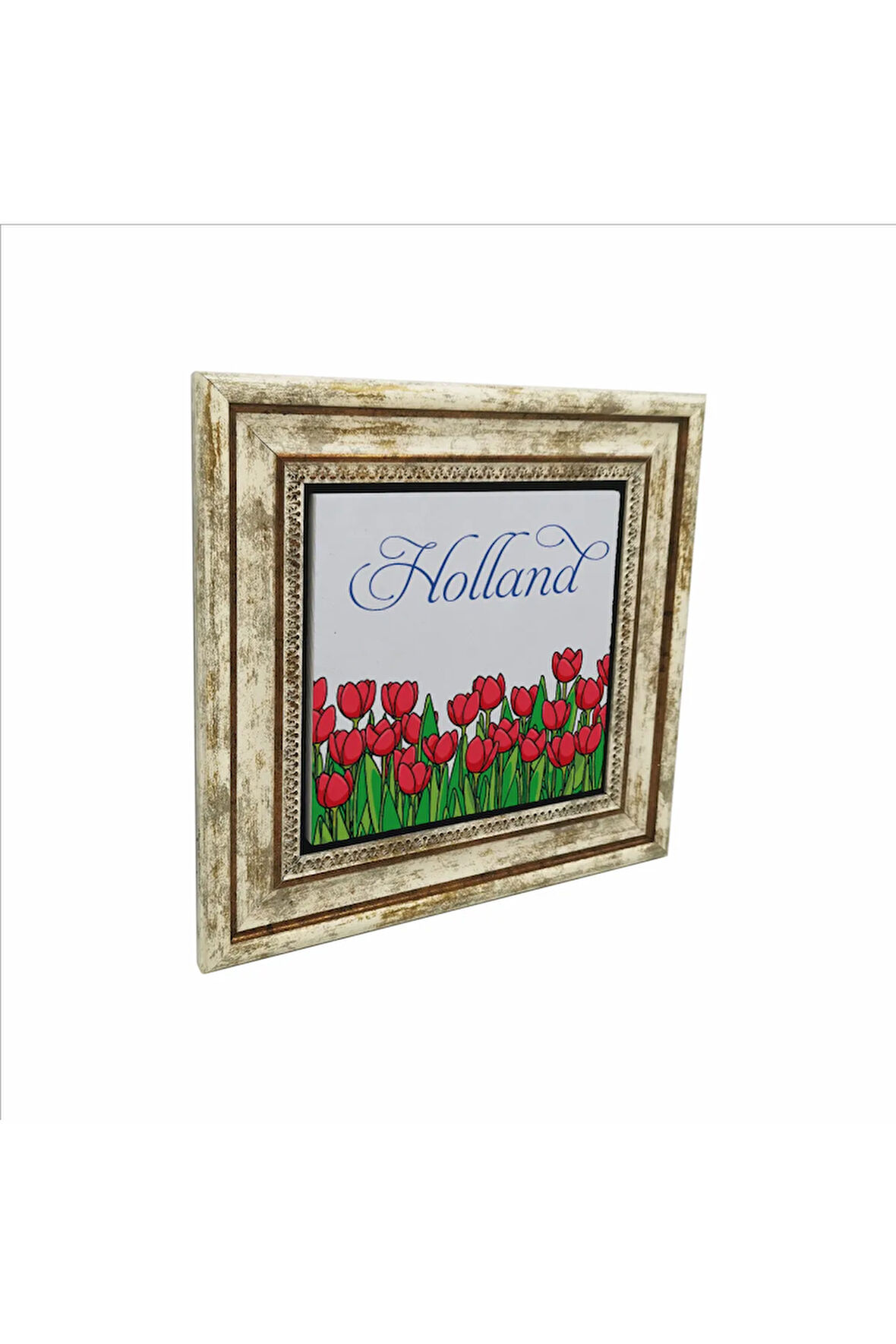 Hollanda Lale Görseli Baskılı Taş Tablo 25X25