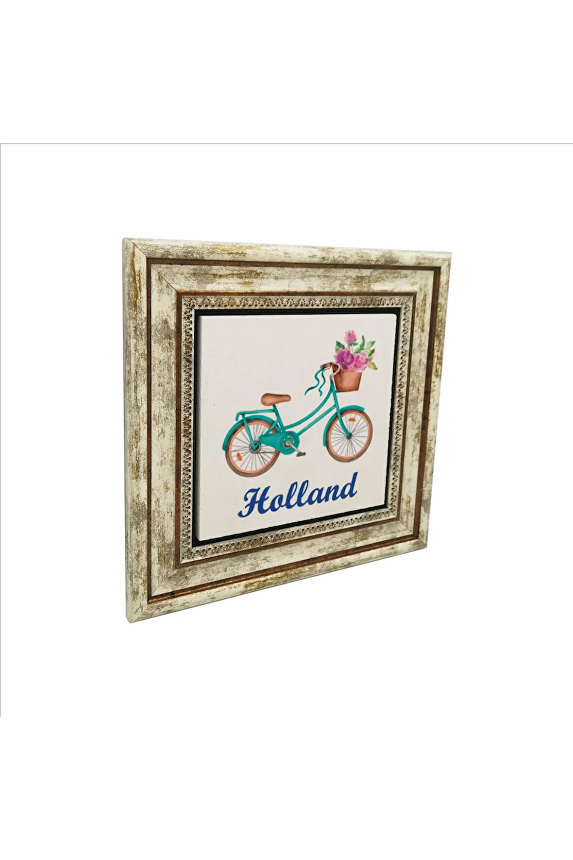 Hollanda Bisklet Görseli Baskılı Taş Tablo 25X25