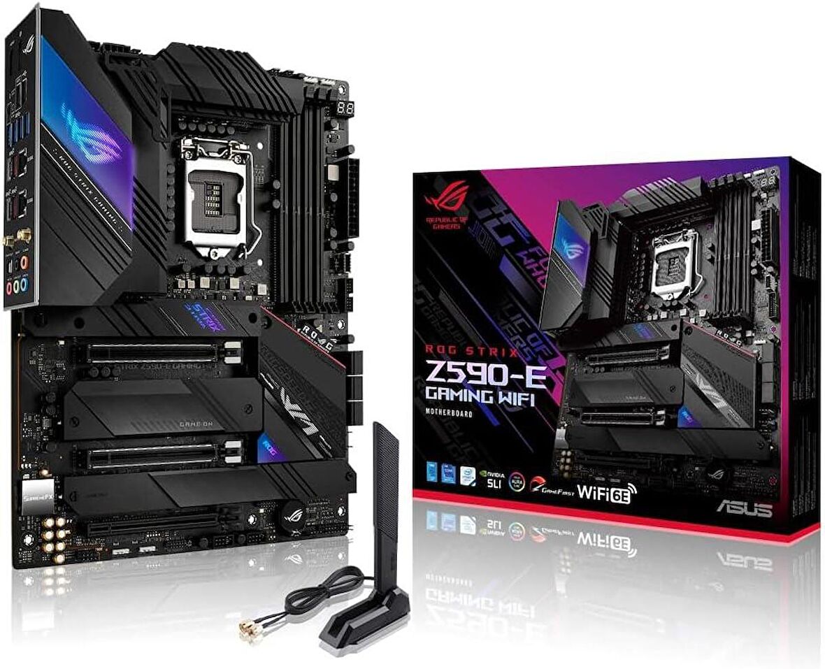 Asus Rog Strix Z590-E Gaming Wi-Fi Intel LGA1200 DDR4 ATX Anakart - Teşhir 