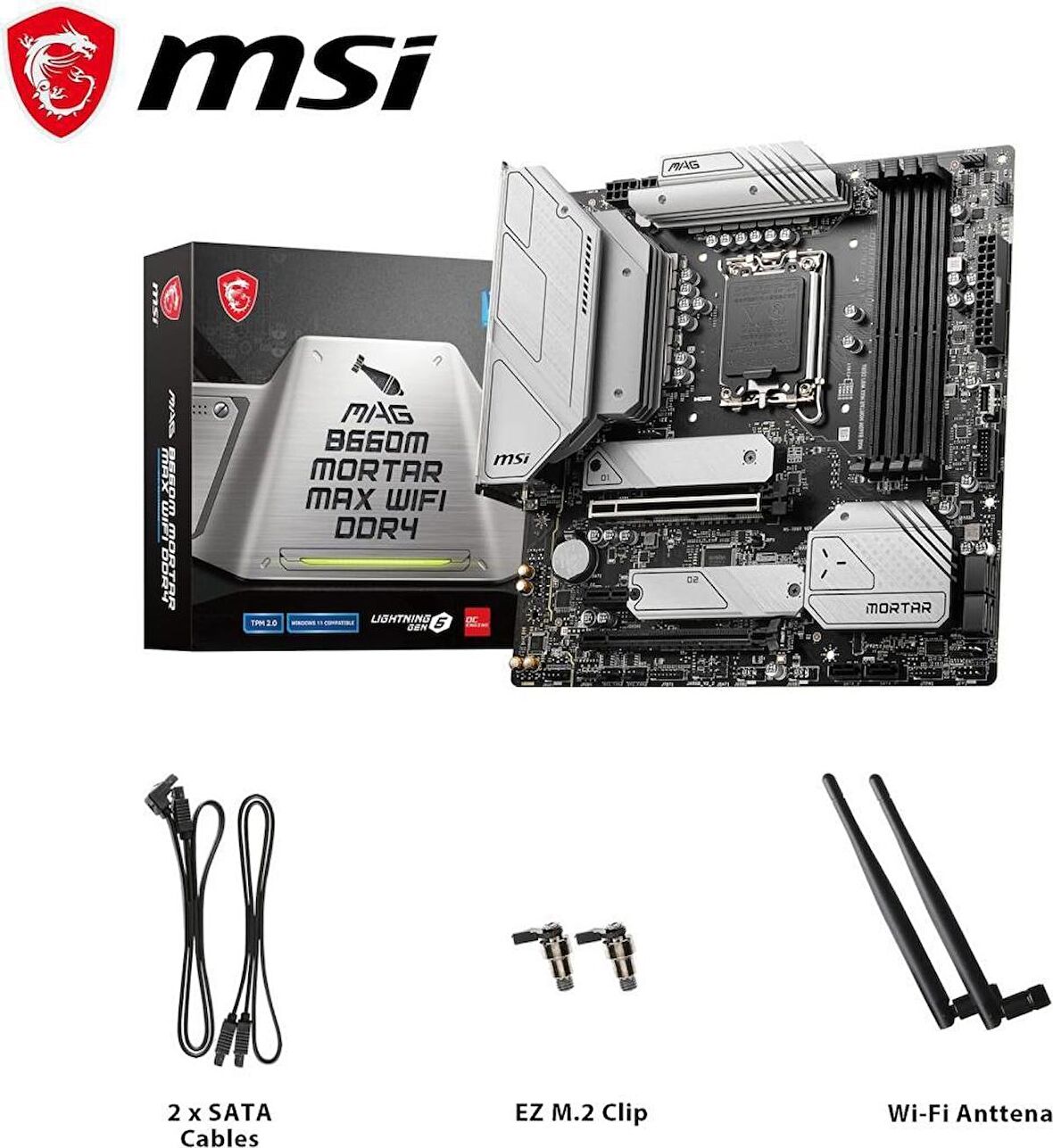 MSI MAG B660M Mortar WiFi DDR4 LGA 1700 Soket Anakart Teşhir
