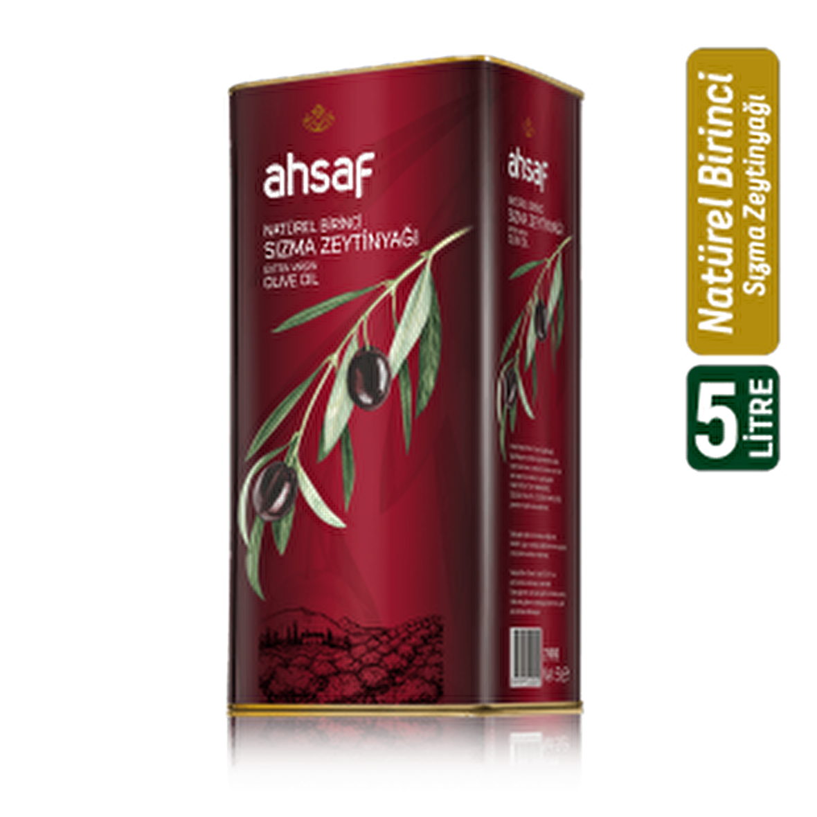 Ahsaf Naturel Naturel 1. Zeytinyağı 5 lt Teneke 