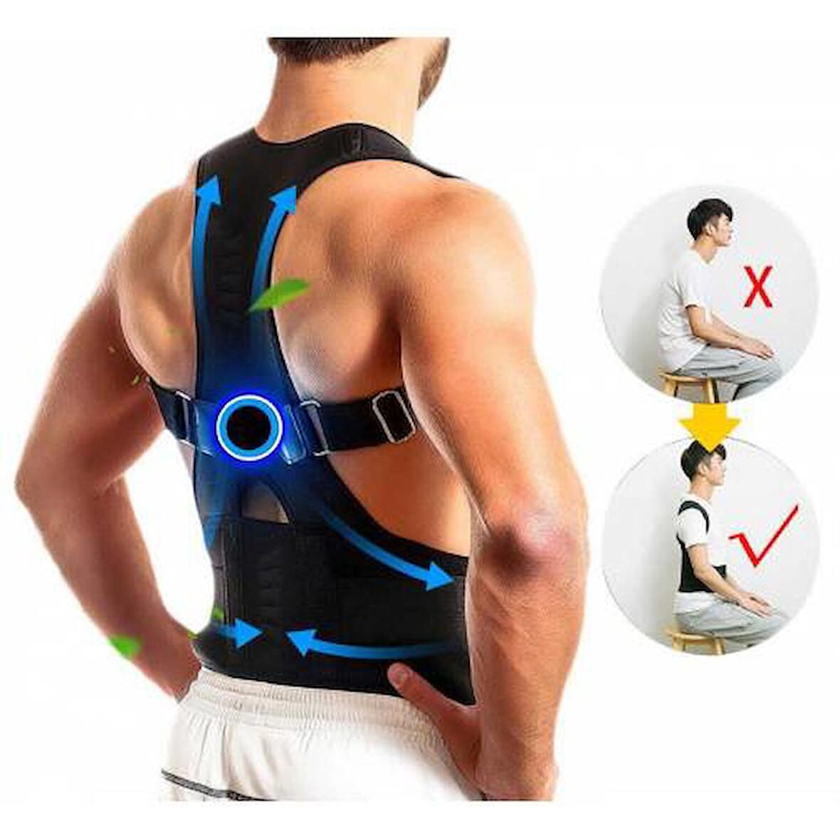 Ankaflex Erkek Bel Kemeri Manyetik Spor Korse Dik Duruş Korsesi M