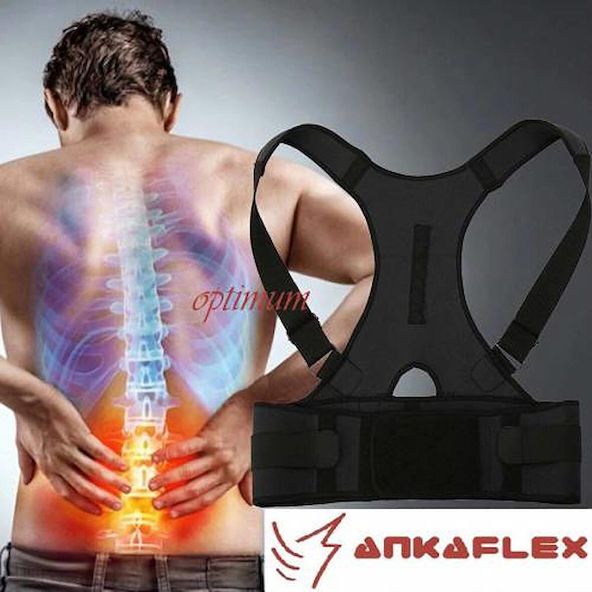 Ankaflex Dik Duruş Kamburluk Önleyici Sırt Bel Korsesi Manyetik D