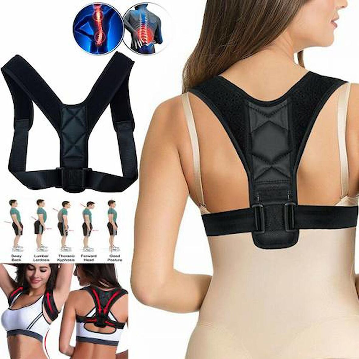 Medikal Posturex Manyetik Dik Duruş Korsesi Ayarlanabilir Bel Sır