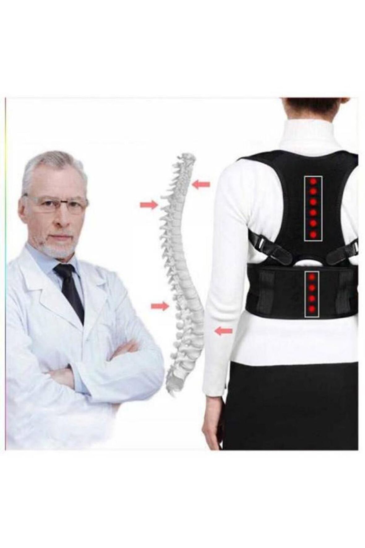 Medikal Kifoz Korsesi Skolyoz Korsesi Manyetik Ortopedik Dik Duruş Aparatı Dik Durmak Için Korse