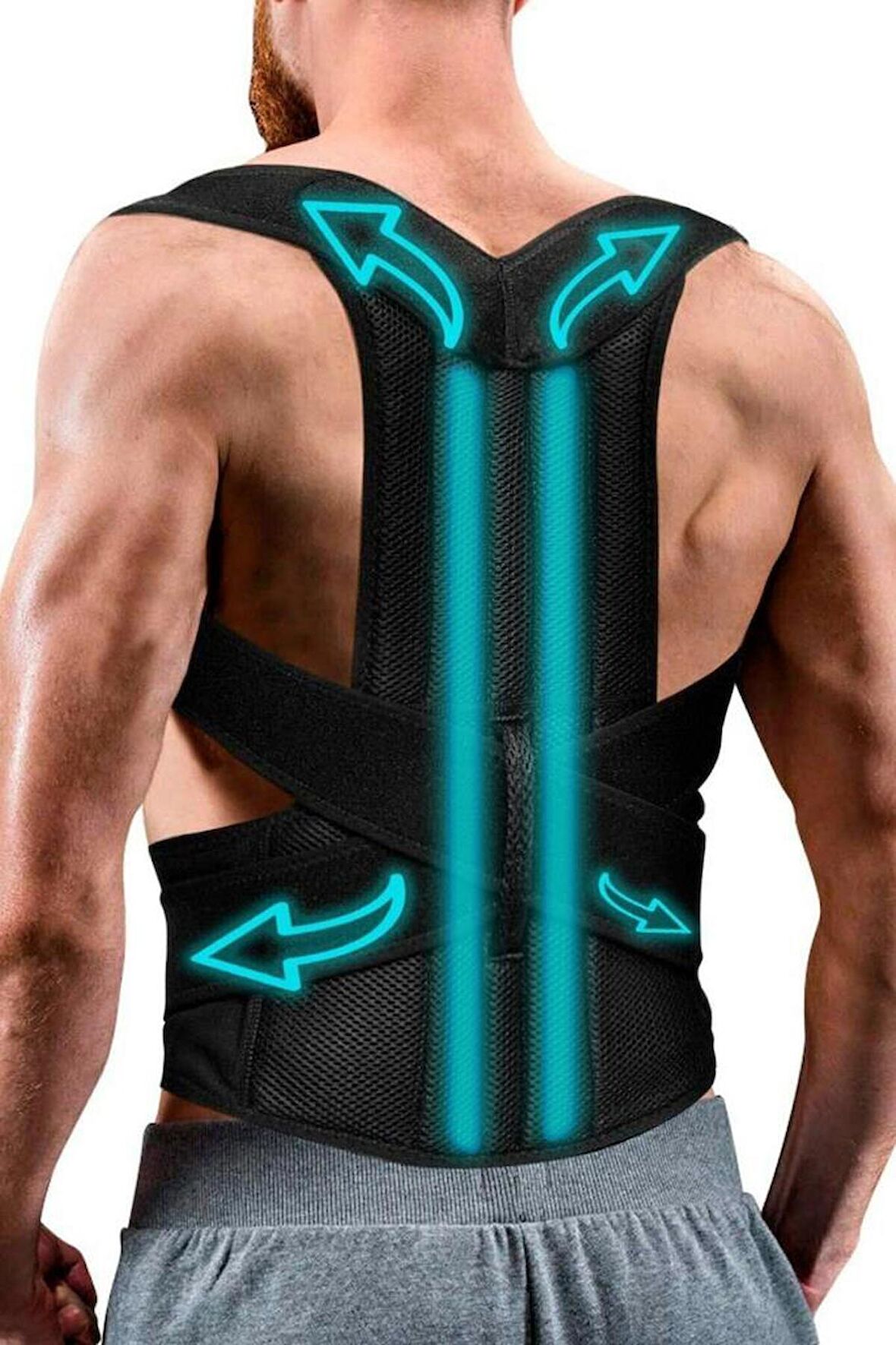 NewDesign Balenli Dik Duruş Korsesi Posturex Bel Sırt Korsesi Kambur Korsesi