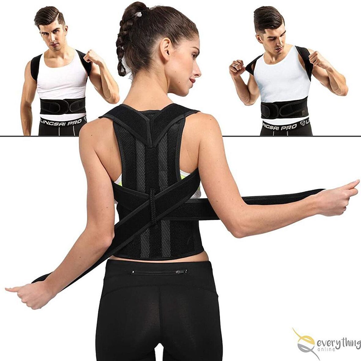 Ankaflex Çift Balenli Dik Duruş Korsesi Spor Bel Sırt Omuz Kambur