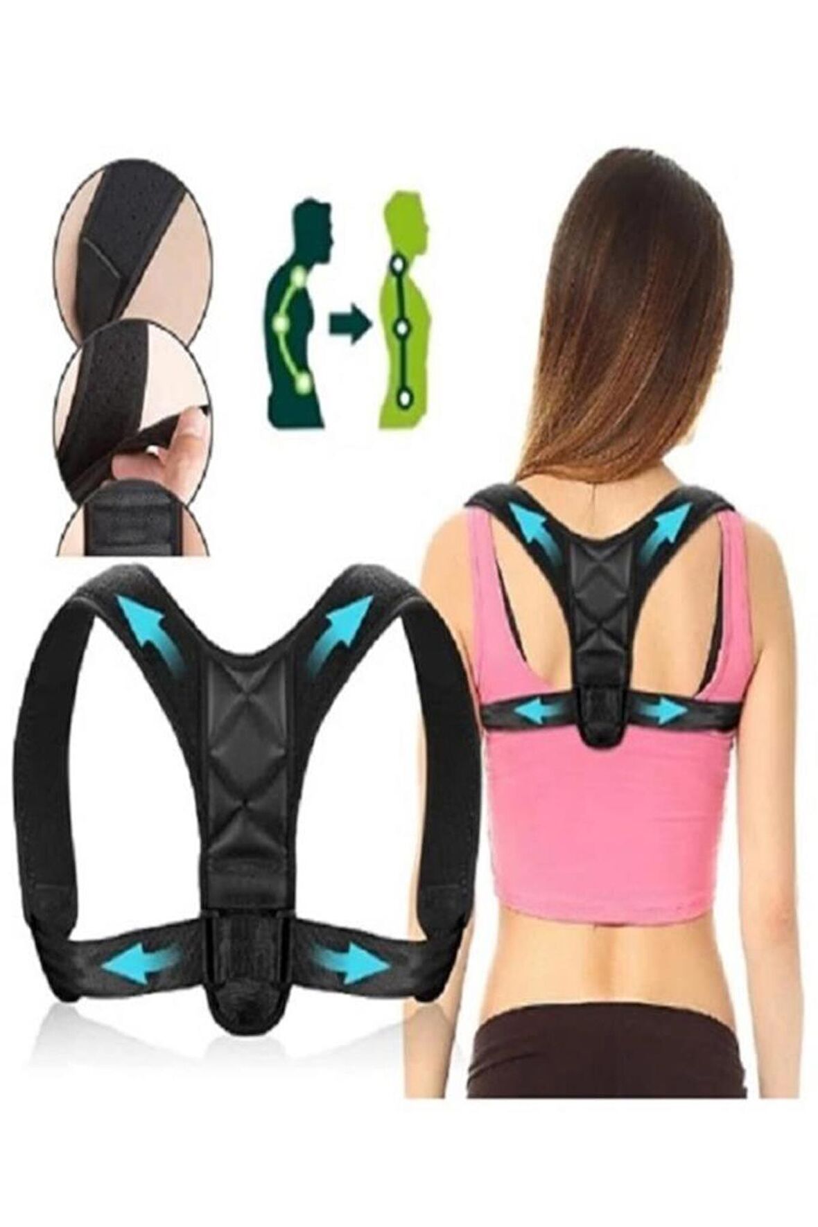Dik Durmak Için Medikal Ortopedik Kamburluk Önleyici Posturex Unisex Dik Duruş Korsesi