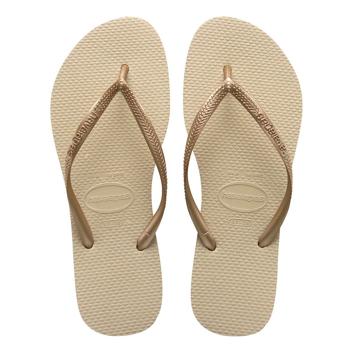 Slim Sand Gray/Light Golden Kadın Terlik