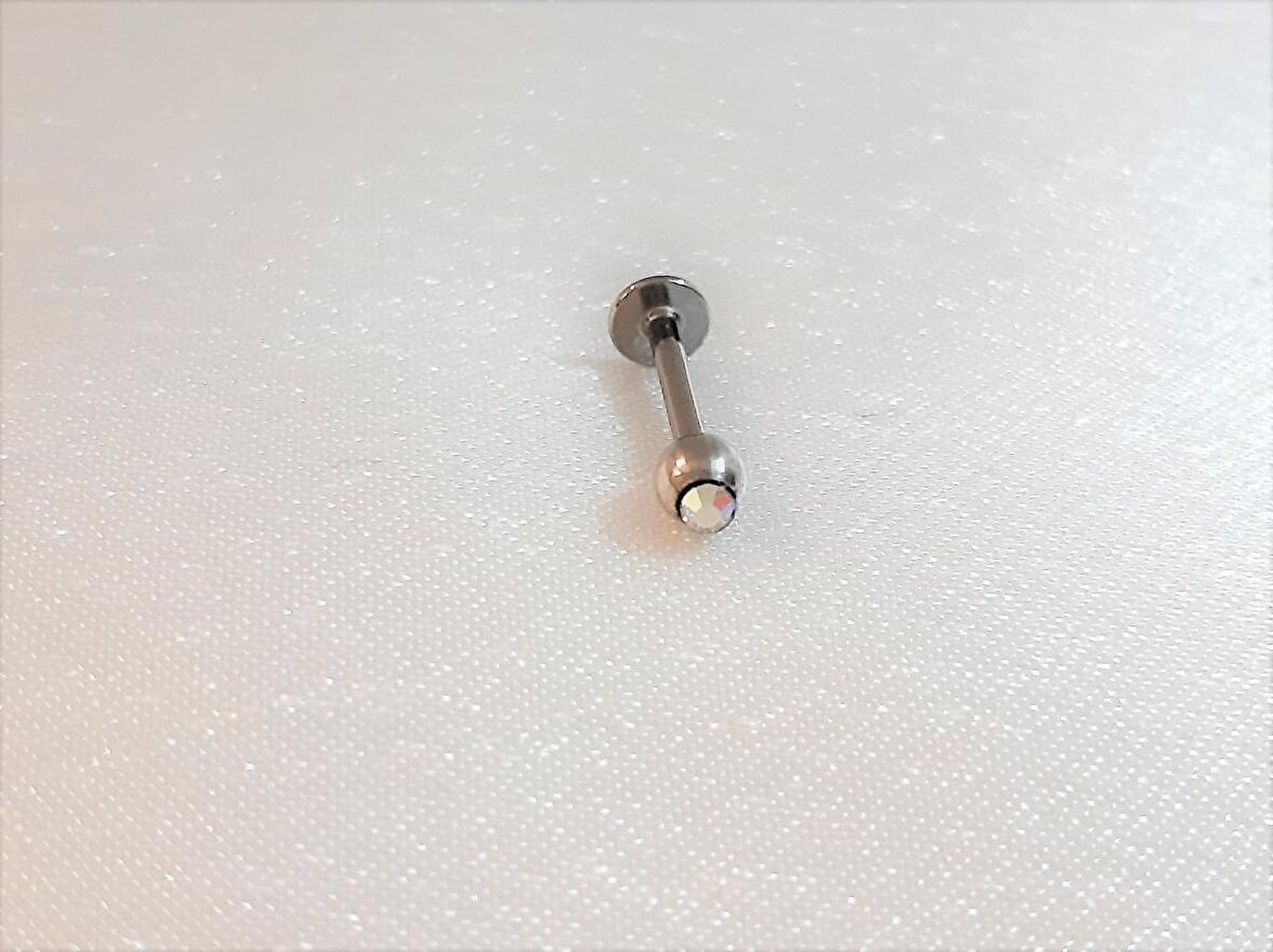 316L CERRAHİ ÇELİK BEYAZ TAŞ DUDAK,TRAGUS,KIKIRDAK,KULAK PİERCİNG
