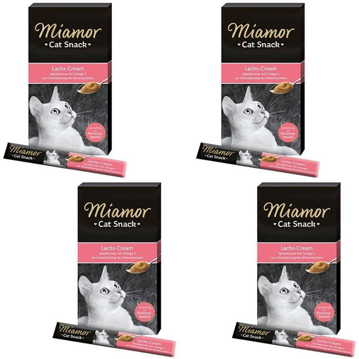Miamor Cream Somonlu Likit Kedi Ödülü Ödülü 6x15 Gr X 4 Adet