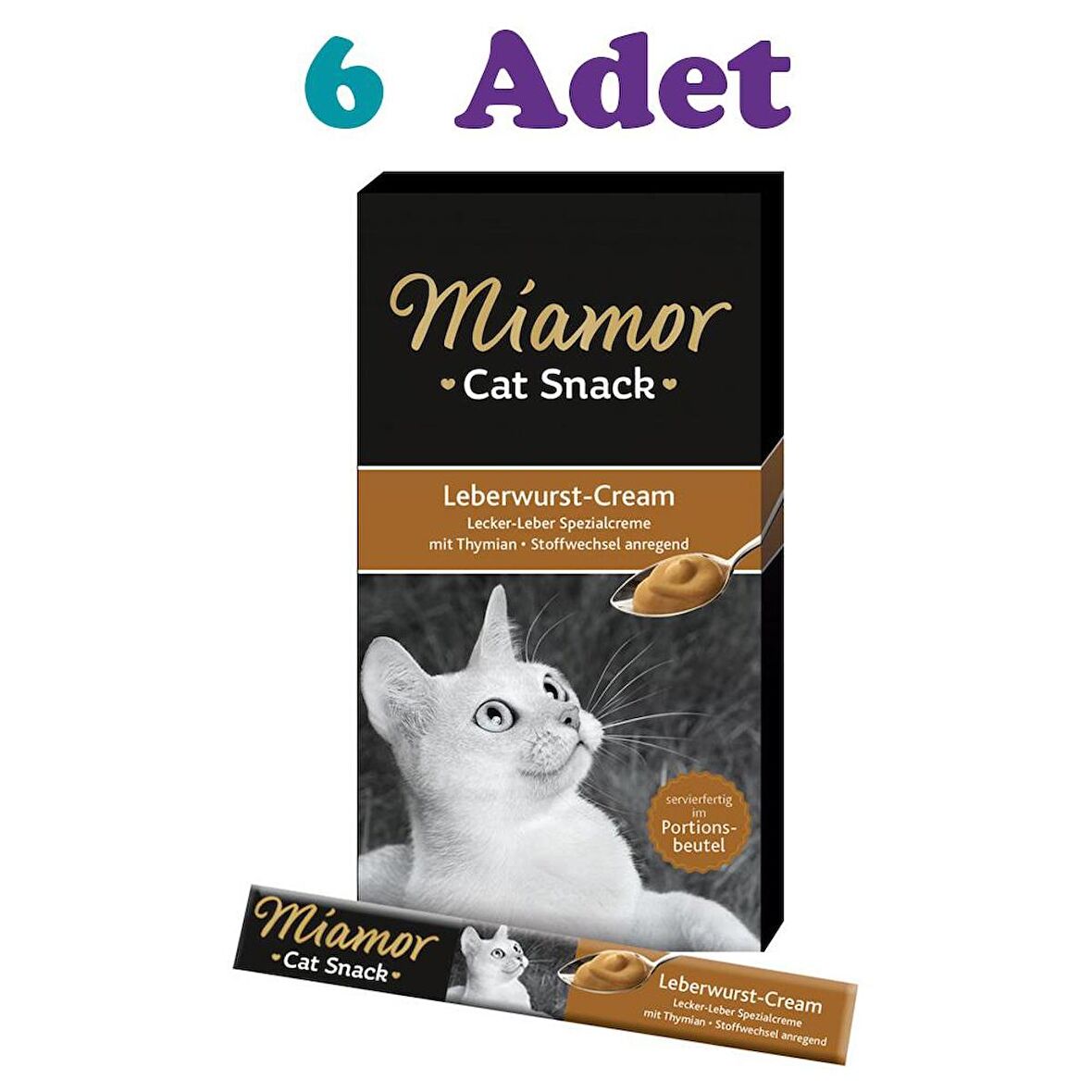 Miamor Leberwurst Cream Ciğerli Kedi Ödül Maması 6×15g (6 Adet)