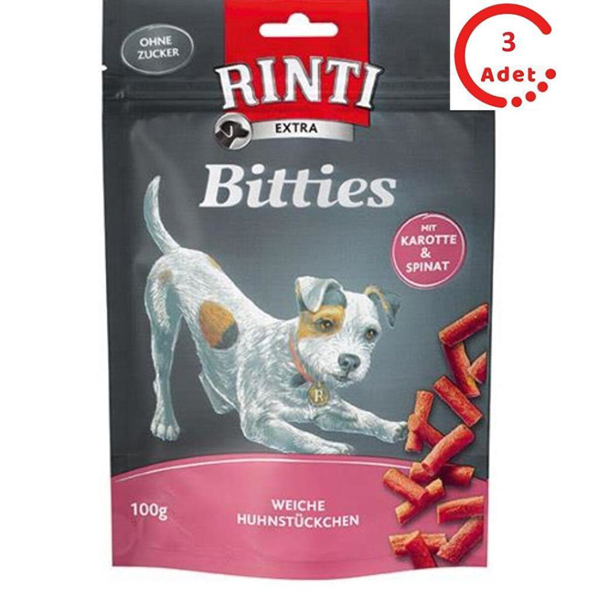 Rinti Bitties Havuç ve Ispanak Köpek Ödülü 100 Gr x 3 Adet