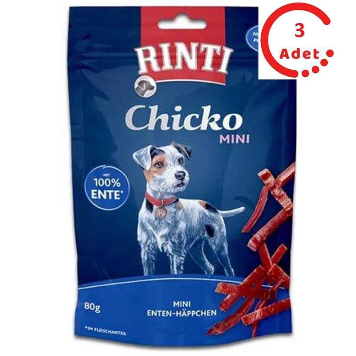 Rinti Chicko Mini Köpek Ödülü Ördek 75gr x 3 Adet