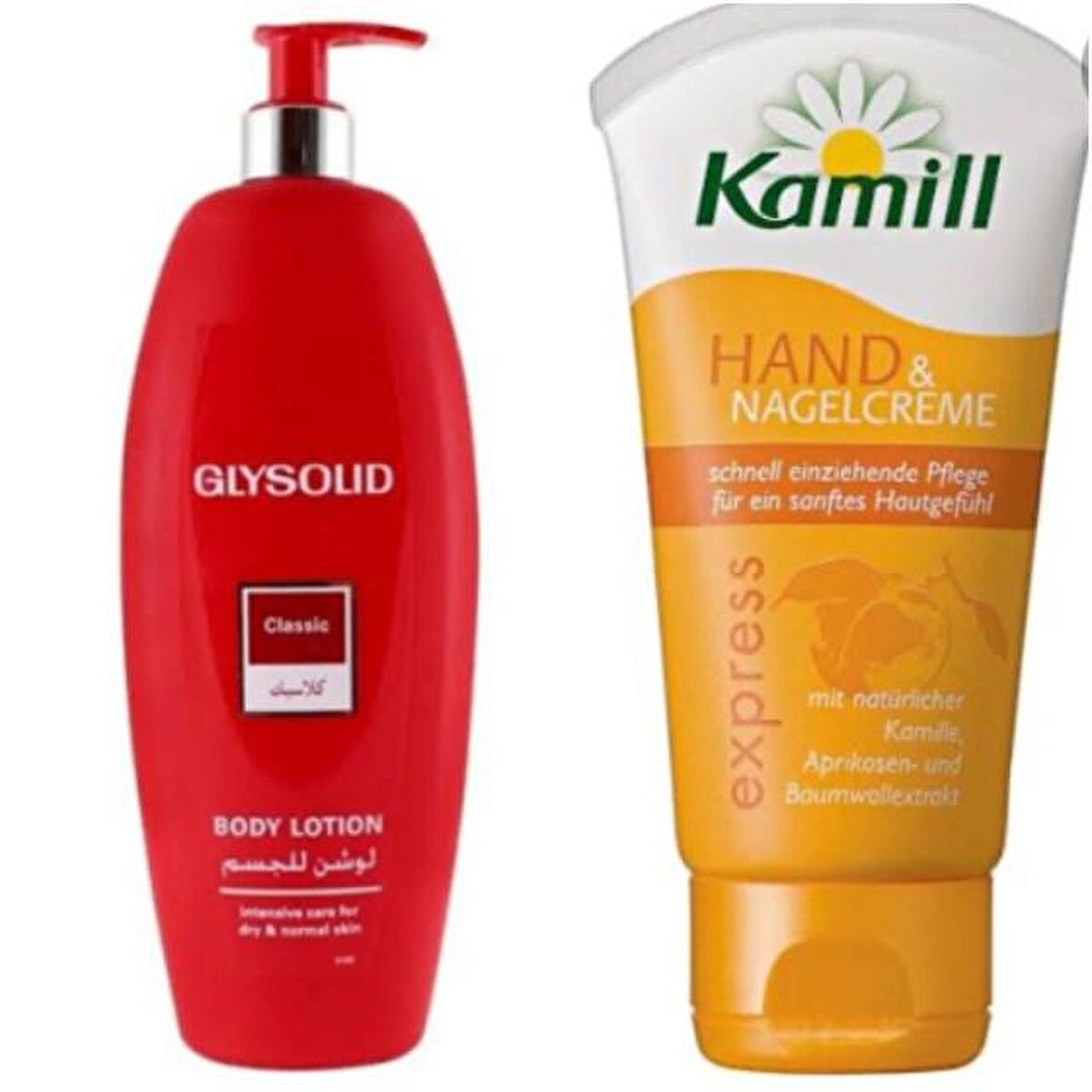 Glysolid Parfümsüz Vücut Losyonu Pompalı 500mlKamill Express Hand El Kremi 75ml