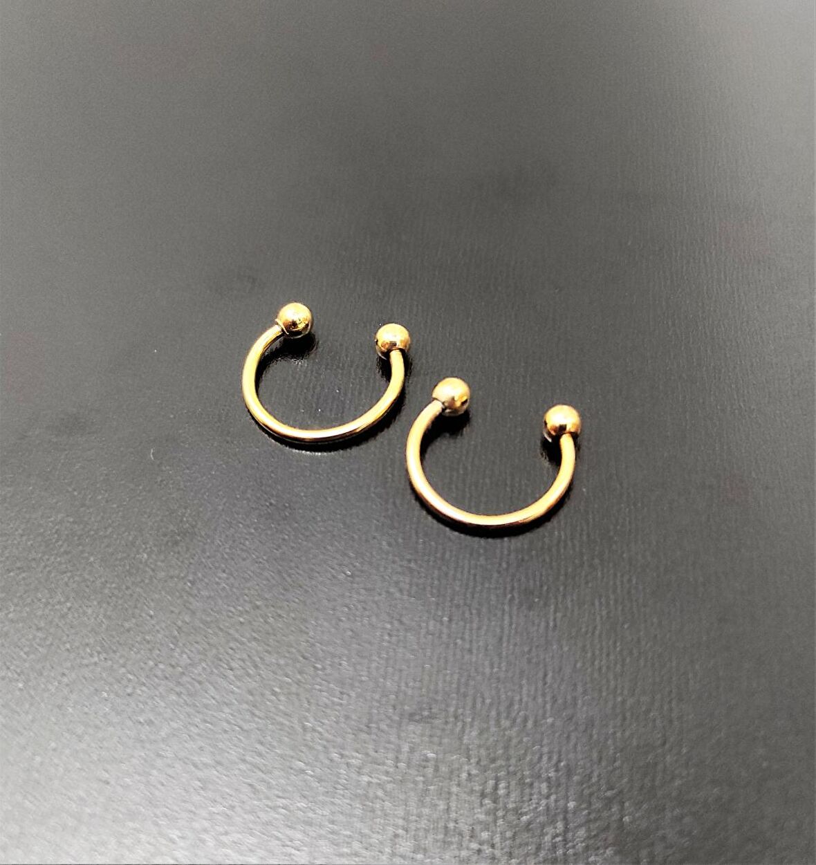 GOLD 2'Lİ SMİLEY PİERCİNG 10 MM CERRAHİ ÇELİK