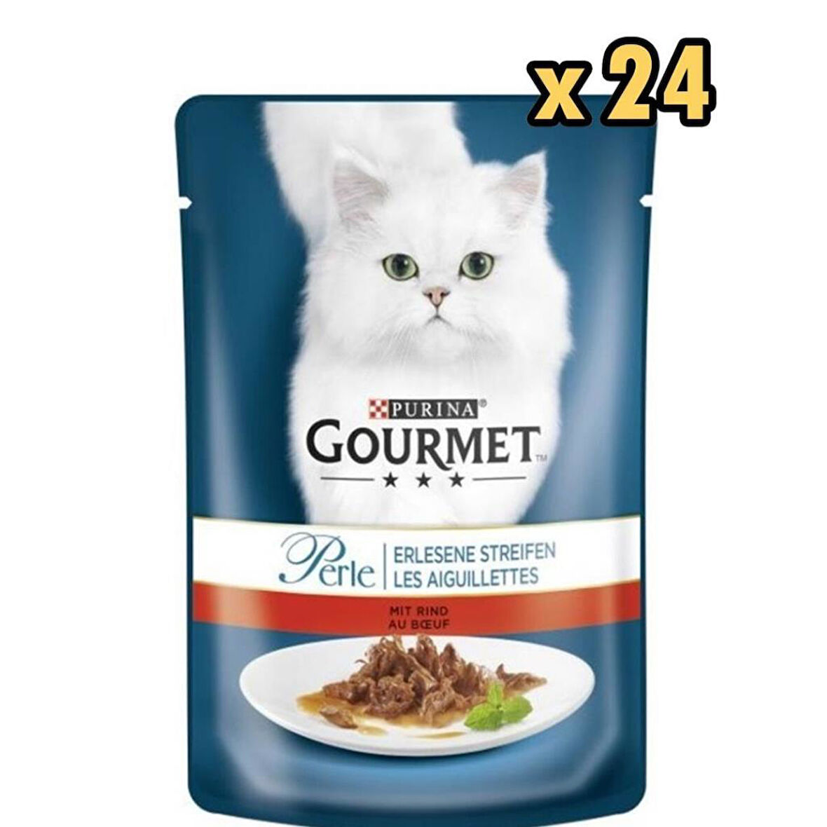 Gourmet Perle Izgara Sığır Etli Yetişkin Kedi Konservesi 85 gr x 24 Adet