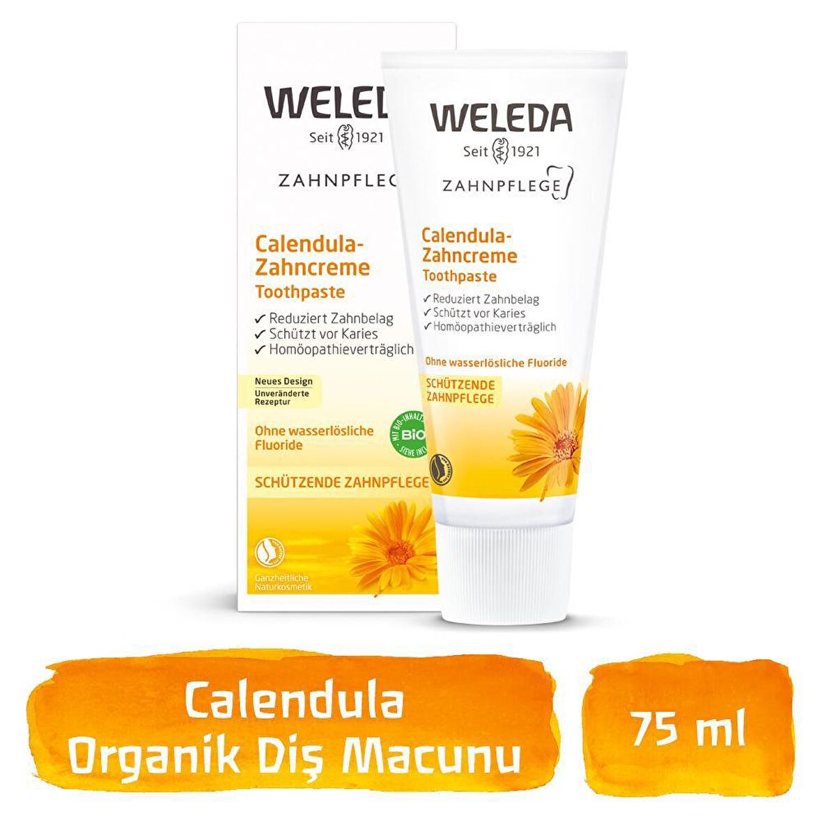 Weleda Calendula Aromalı Tam Koruma Florürsüz Diş Macunu 75 ml 