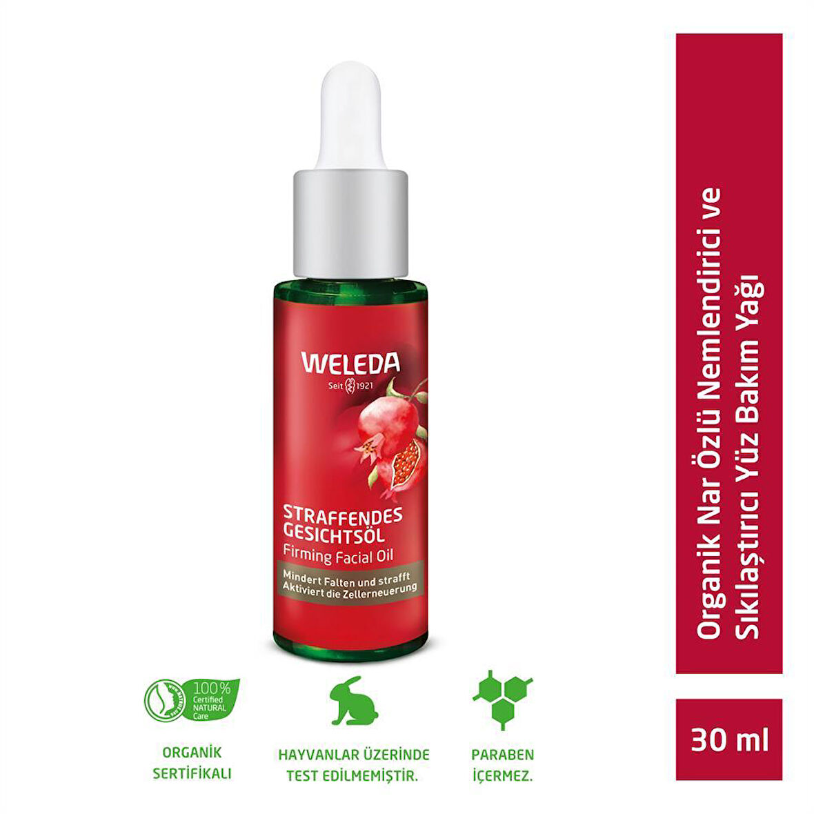 Weleda Pomegranate Firming Organik Nar Özlü Nemlendirici ve Sıkılaştırıcı Yüz Bakım Yağı 30ml 