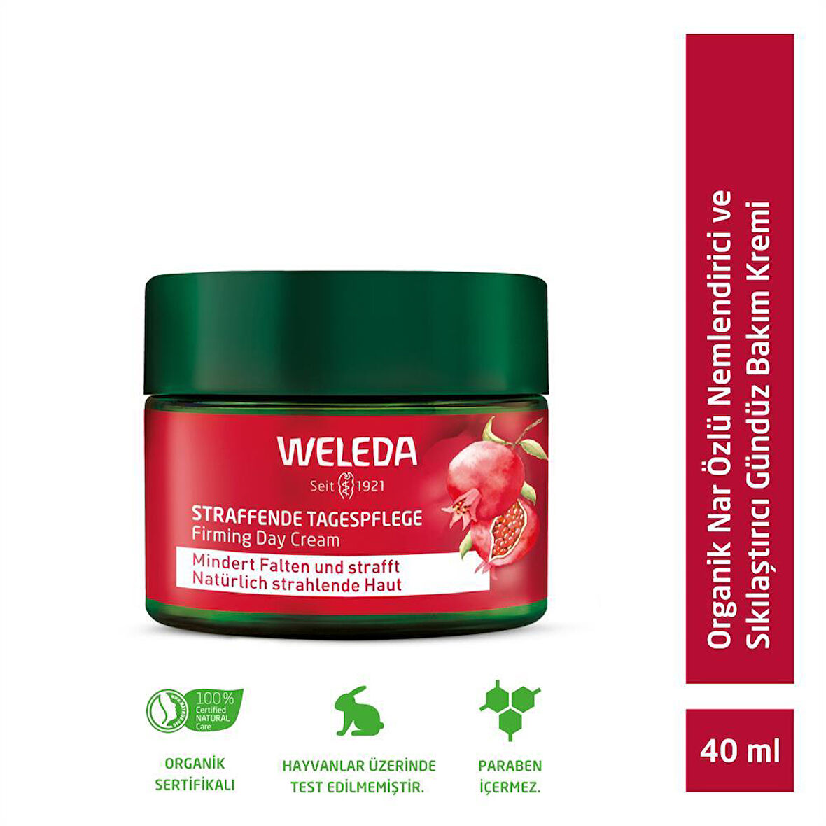 Weleda Pomegranate & Maca Peptides Organik Nar Özlü Nemlendirici ve Sıkılaştırıcı Gündüz Bakım Kremi 40ml 