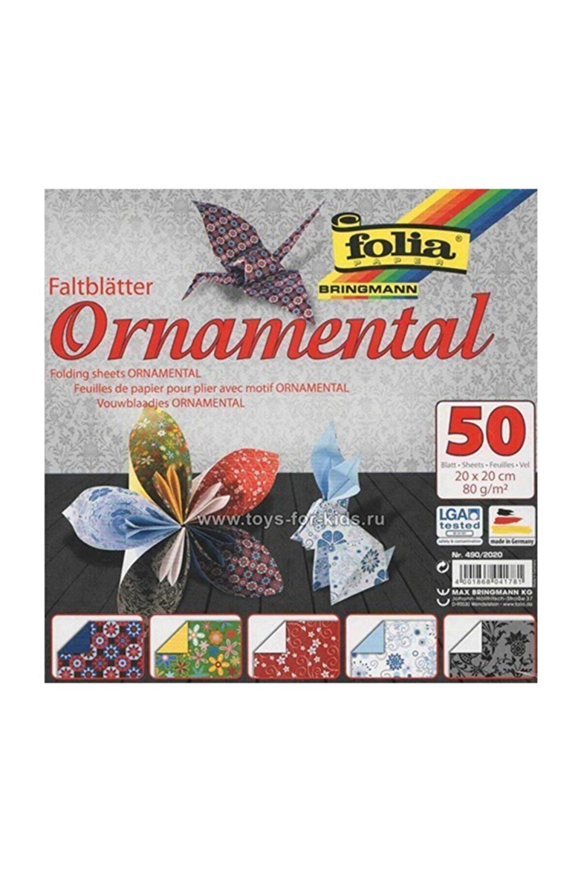 Folıa Origami 20x20cm 50 Yaprak 5 Motif Süs