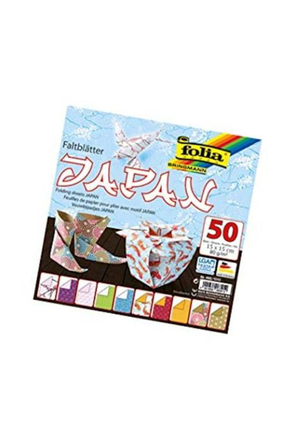 Origami Japon 80g. 15x15 Cm 50 Yaprak 10 Desen
