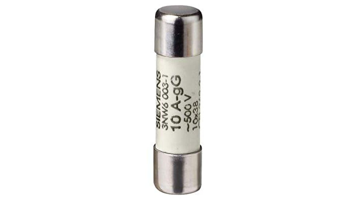 Siemens,SİLİNDİRİK KARTUŞ SİGORTA;,10X38mm; 6 A,3NW6001-1