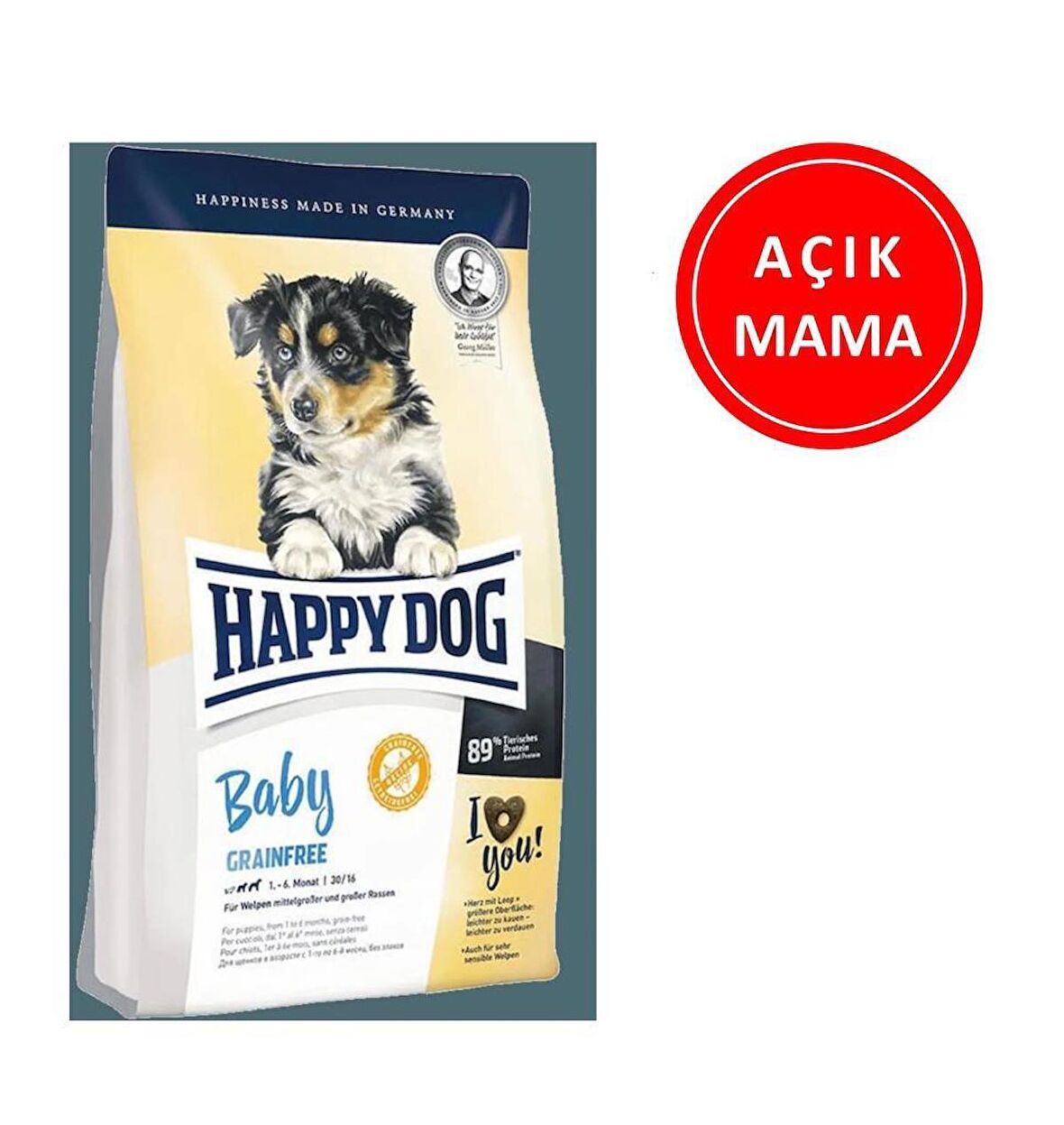 Happy Dog Baby Grainfree Tahılsız Yavru Köpek Maması 1 Kg AÇIK