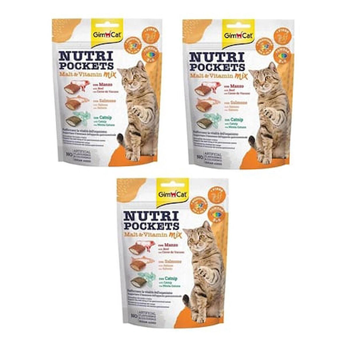 GimCat Nutri Pockets Malt Vitamin Mix Kedi Ödülü 3 x 150 gr