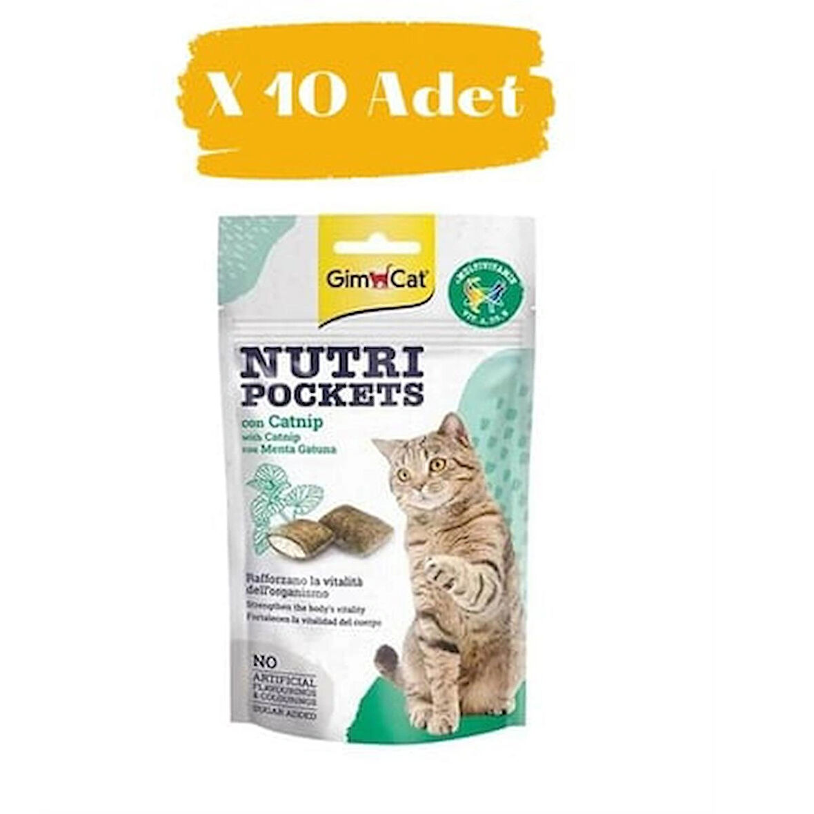 Gimcat Nutri Pockets Kedi Otlu Kedi Ödülü 10 x 60 Gr
