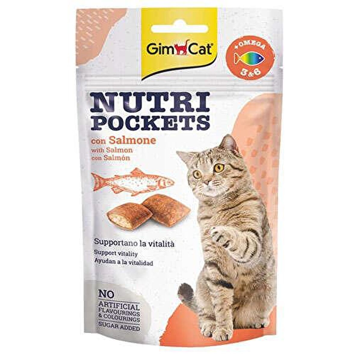 Gimcat Nutri Pockets Somonlu Granül Yetişkin Kedi Ödülü 60 g 