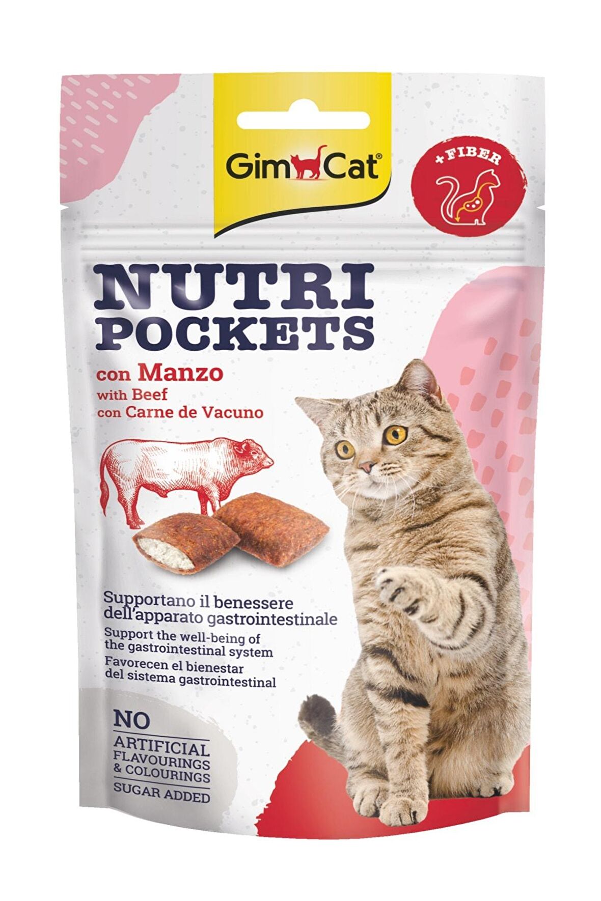 Gimcat Nutri Pockets Biftekli Granül Yetişkin Kedi Ödülü 60 g 