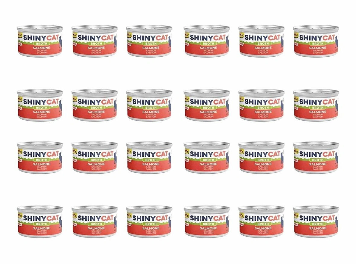 GimCat Shinycat Broth Somonlu Konserve Kedi Maması 70 Gr (24 Adet)